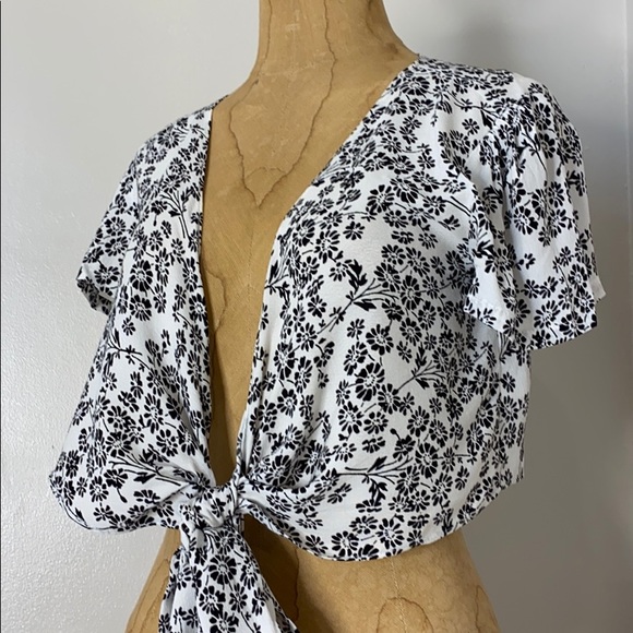 Crop Wrap Blouse SM - Picture 1 of 9